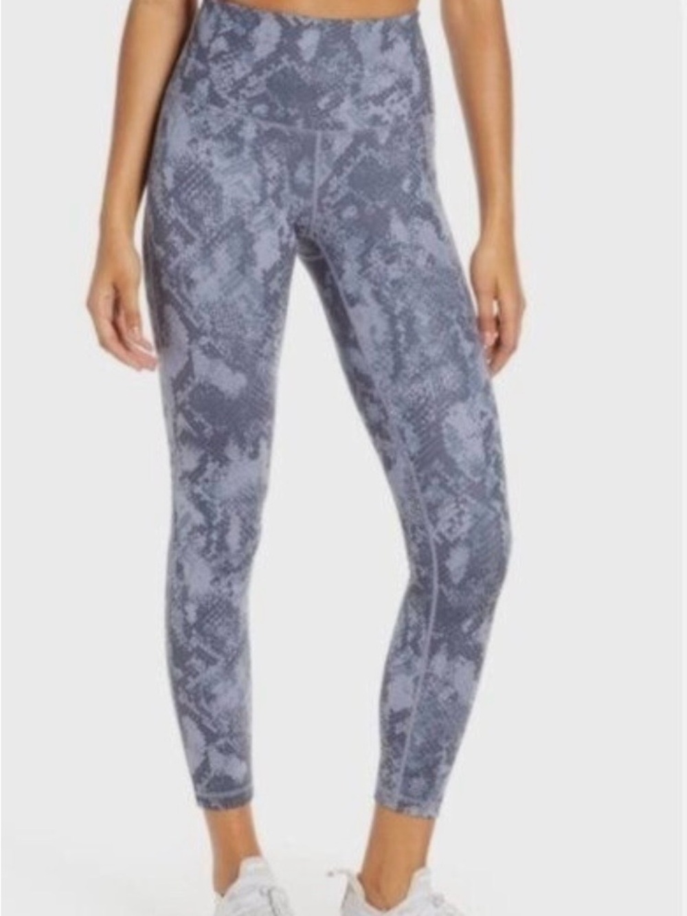 Zella S Gray/Purple Snake-Print High-Waist 7/8 Leggings